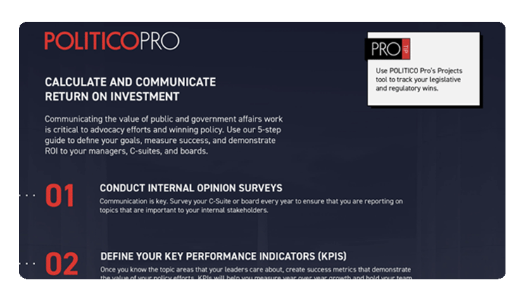 POLITICO PRO: Return on Investment for Government and Public Affairs