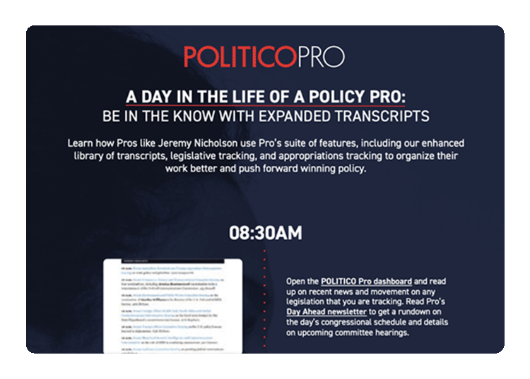 POLITICO Pro: Be in the know with expanded transcripts