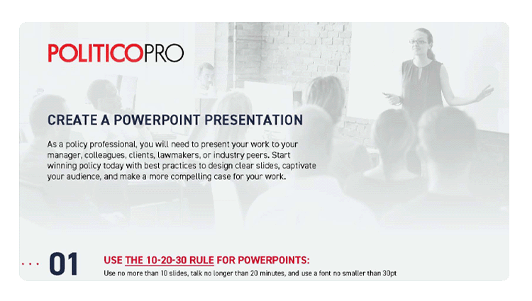POLITICO Pro: 5 Tips to Improve Your Presentations